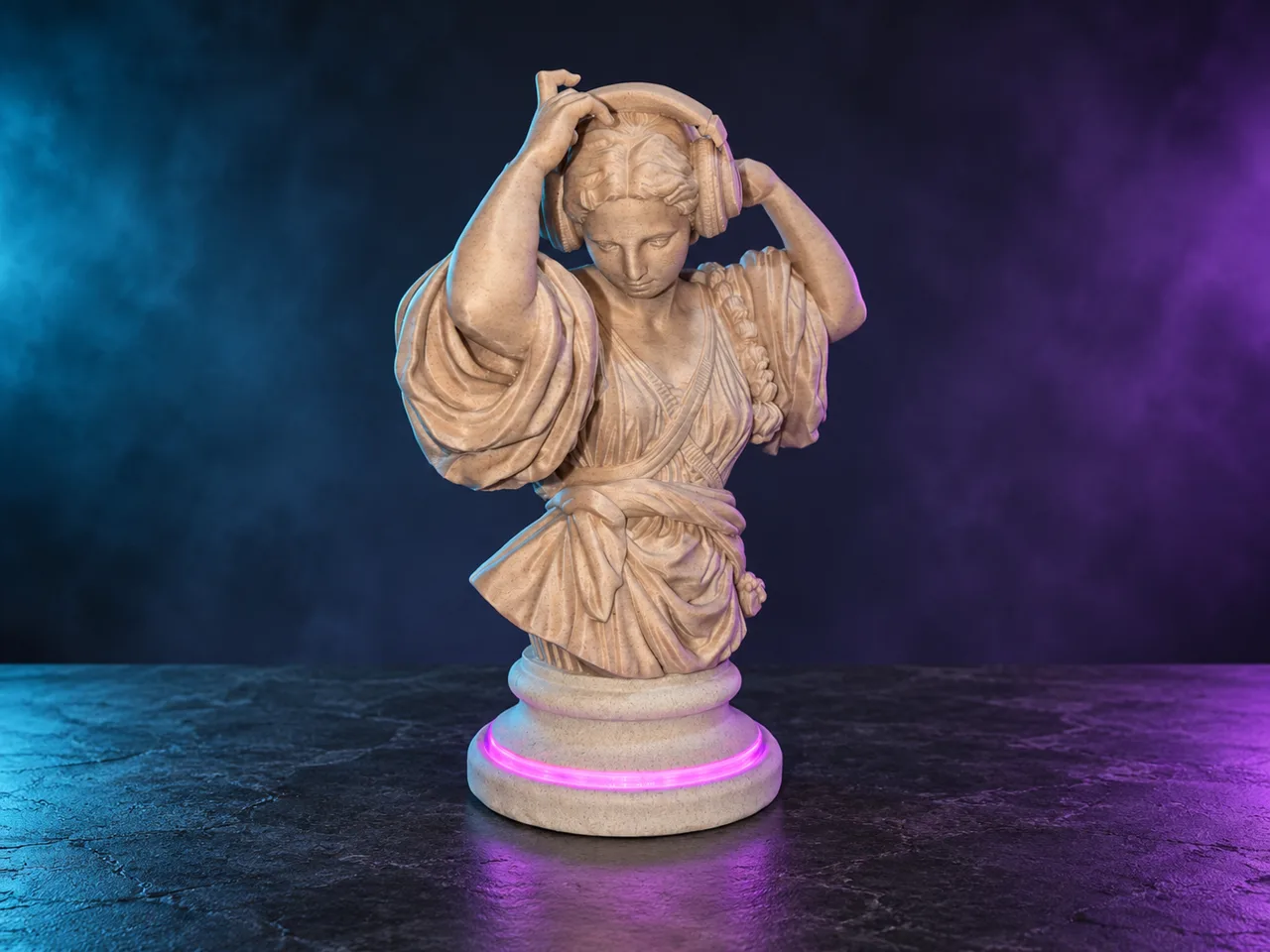 Presentación generada de Busto con base iluminada